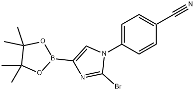 4-(2-bromo-4-(4,4,5,5-tetramethyl-1,3,2-dioxaborolan-2-yl)-1H-imidazol-1-yl)benzonitrile Structure