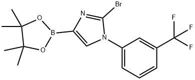 2-bromo-4-(4,4,5,5-tetramethyl-1,3,2-dioxaborolan-2-yl)-1-(3-(trifluoromethyl)phenyl)-1H-imidazole 구조식 이미지