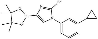 2-bromo-1-(3-cyclopropylphenyl)-4-(4,4,5,5-tetramethyl-1,3,2-dioxaborolan-2-yl)-1H-imidazole 구조식 이미지