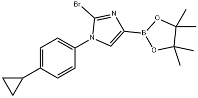 2-bromo-1-(4-cyclopropylphenyl)-4-(4,4,5,5-tetramethyl-1,3,2-dioxaborolan-2-yl)-1H-imidazole 구조식 이미지