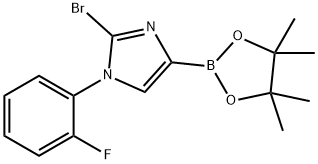 2-bromo-1-(2-fluorophenyl)-4-(4,4,5,5-tetramethyl-1,3,2-dioxaborolan-2-yl)-1H-imidazole 구조식 이미지