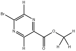 methyl-d3 5-bromopyrazine-2-carboxylate-3,6-d2 Structure