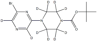 tert-butyl 4-(6-bromopyrazin-2-yl-3,5-d2)piperazine-1-carboxylate-2,2,3,3,5,5,6,6-d8 Structure