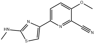 3-methoxy-6-(2-(methylamino)thiazol-4-yl)picolinonitrile Structure