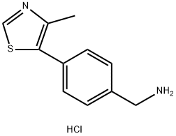 (4-(4-Methylthiazol-5-yl)phenyl)methanamine hydrochloride Structure