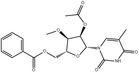 2'-O-Acetyl-5'-O-benzoyl-3'-O-methyl-5-methyluridine 구조식 이미지