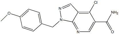 4-Chloro-1-(4-methoxy-benzyl)-1H-pyrazolo[3,4-b]pyridine-5-carboxylic acid amide Structure