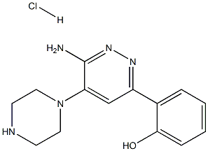 2-(6-amino-5-(piperazin-1-yl)pyridazin-3-yl)phenol hydrochloride 구조식 이미지