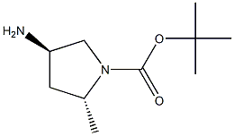 trans-tert-butyl-4-amino-2-methylpyrrolidine-1-carboxylate Structure