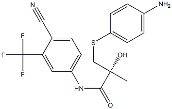 (R)-3-((4-aminophenyl)thio)-N-(4-cyano-3-(trifluoromethyl)phenyl)-2-hydroxy-2-methylpropanamide 구조식 이미지