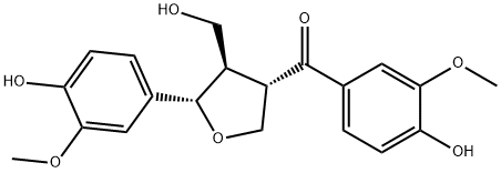 Methanone, (4-hydroxy-3-methoxyphenyl)[(3S,4R,5S)-tetrahydro-5-(4-hydroxy-3-methoxyphenyl)-4-(hydroxymethyl)-3-furanyl]- Structure