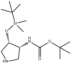 tert-butyl N-[(3R,4S)-4-[(tert-butyldimethylsilyl)oxy]pyrrolidin-3-yl]carbamate Structure