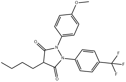 3,5-Pyrazolidinedione, 4-butyl-1-(4-methoxyphenyl)-2-[4-(trifluoromethyl)phenyl]- Structure