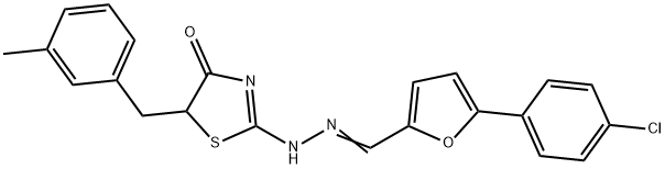 5-(4-CHLOROPHENYL)-2-FURALDEHYDE [(2E)-5-(3-METHYLBENZYL)-4-OXO-1,3-THIAZOLIDIN-2-YLIDENE]HYDRAZONE 구조식 이미지