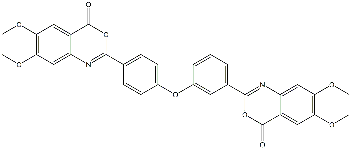 2-{3-[4-(6,7-dimethoxy-4-oxo-4H-3,1-benzoxazin-2-yl)phenoxy]phenyl}-6,7-dimethoxy-4H-3,1-benzoxazin-4-one 구조식 이미지