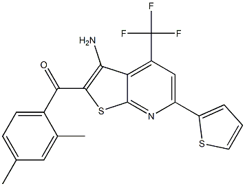 [3-amino-6-(2-thienyl)-4-(trifluoromethyl)thieno[2,3-b]pyridin-2-yl](2,4-dimethylphenyl)methanone Structure