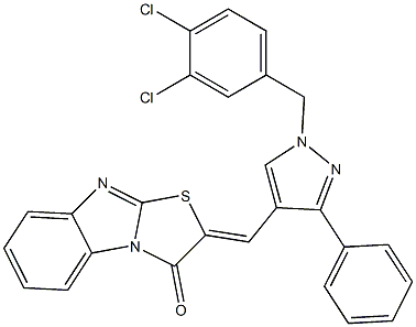 2-{[1-(3,4-dichlorobenzyl)-3-phenyl-1H-pyrazol-4-yl]methylene}[1,3]thiazolo[3,2-a]benzimidazol-3(2H)-one Structure