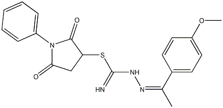 2,5-dioxo-1-phenyl-3-pyrrolidinyl 2-[1-(4-methoxyphenyl)ethylidene]hydrazinecarbimidothioate 구조식 이미지