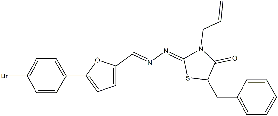 5-(4-BROMOPHENYL)-2-FURALDEHYDE [(2E)-3-ALLYL-5-BENZYL-4-OXO-1,3-THIAZOLIDIN-2-YLIDENE]HYDRAZONE Structure