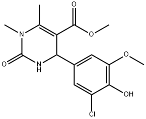 methyl 4-(3-chloro-4-hydroxy-5-methoxyphenyl)-1,6-dimethyl-2-oxo-1,2,3,4-tetrahydropyrimidine-5-carboxylate 구조식 이미지