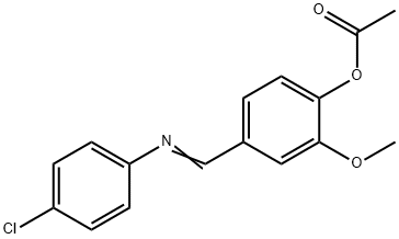 4-{[(4-chlorophenyl)imino]methyl}-2-methoxyphenyl acetate Structure