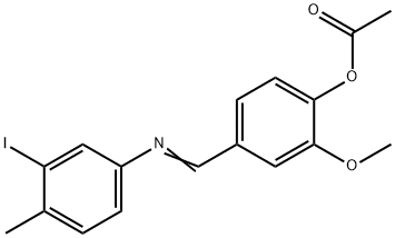 4-{[(3-iodo-4-methylphenyl)imino]methyl}-2-methoxyphenyl acetate Structure