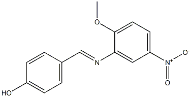 4-{[(2-methoxy-5-nitrophenyl)imino]methyl}phenol 구조식 이미지