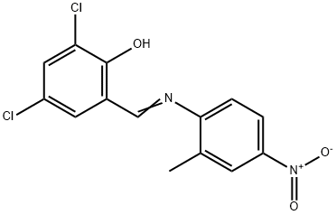 2,4-dichloro-6-{[(2-methyl-4-nitrophenyl)imino]methyl}phenol 구조식 이미지