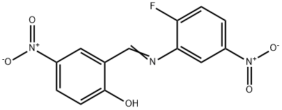 2-{[(2-fluoro-5-nitrophenyl)imino]methyl}-4-nitrophenol Structure