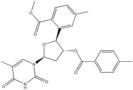 [(2S,3R,5S)-3-[(4-methylbenzoyl)oxy]-5-(5-methyl-2,4-dioxo-3,4-dihydropyrimidin-1(2H)-yl)tetrahydrofuran-2-yl]methyl 4-methylbenzoate Structure