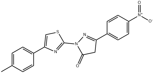 2-[4-(4-methylphenyl)-1,3-thiazol-2-yl]-5-(4-nitrophenyl)-2,4-dihydro-3H-pyrazol-3-one Structure