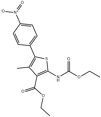 ethyl 2-((ethoxycarbonyl)amino)-4-methyl-5-(4-nitrophenyl)thiophene-3-carboxylate Structure