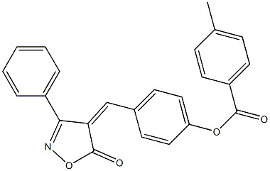 4-[(5-oxo-3-phenyl-4(5H)-isoxazolylidene)methyl]phenyl 4-methylbenzoate 구조식 이미지