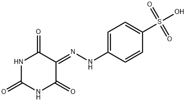 4-{2-[2,4,6-trioxotetrahydro-5(2H)-pyrimidinylidene]hydrazino}benzenesulfonic acid 구조식 이미지