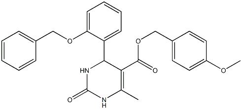 4-methoxybenzyl 4-[2-(benzyloxy)phenyl]-6-methyl-2-oxo-1,2,3,4-tetrahydro-5-pyrimidinecarboxylate 구조식 이미지