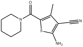 3-Thiophenecarbonitrile, 2-amino-4-methyl-5-(1-piperidinylcarbonyl)- Structure