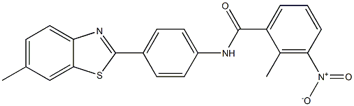 3-nitro-2-methyl-N-[4-(6-methyl-1,3-benzothiazol-2-yl)phenyl]benzamide 구조식 이미지