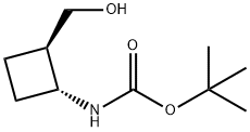 tert-butyl N-[trans-2-(hydroxymethyl)cyclobutyl]carbamate Structure