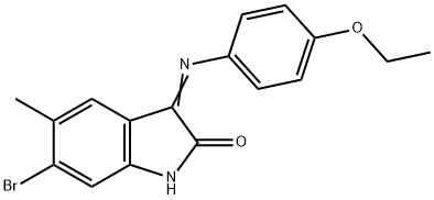 6-bromo-3-[(4-ethoxyphenyl)imino]-5-methyl-1,3-dihydro-2H-indol-2-one Structure