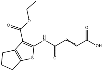 (E)-4-{[3-(ethoxycarbonyl)-5,6-dihydro-4H-cyclopenta[b]thiophen-2-yl]amino}-4-oxo-2-butenoic acid Structure