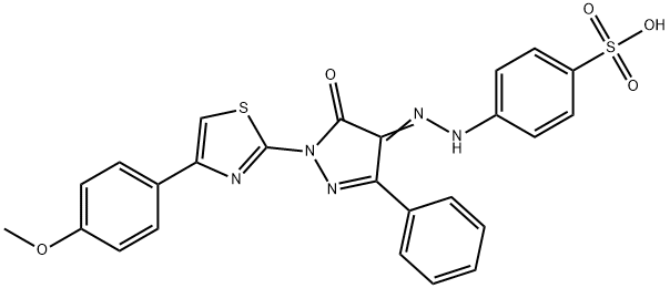 4-(2-{1-[4-(4-methoxyphenyl)-1,3-thiazol-2-yl]-5-oxo-3-phenyl-1,5-dihydro-4H-pyrazol-4-ylidene}hydrazino)benzenesulfonic acid 구조식 이미지