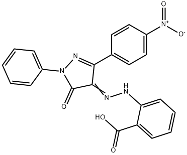 2-[2-(3-{4-nitrophenyl}-5-oxo-1-phenyl-1,5-dihydro-4H-pyrazol-4-ylidene)hydrazino]benzoic acid Structure