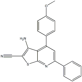 3-amino-4-(4-methoxyphenyl)-6-phenylthieno[2,3-b]pyridine-2-carbonitrile Structure
