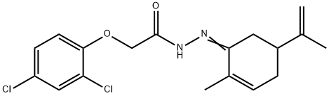2-(2,4-dichlorophenoxy)-N'-(5-isopropenyl-2-methyl-2-cyclohexen-1-ylidene)acetohydrazide Structure