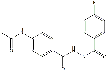 N-(4-{[2-(4-fluorobenzoyl)hydrazino]carbonyl}phenyl)propanamide 구조식 이미지