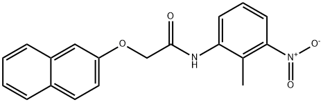 N-(2-methyl-3-nitrophenyl)-2-(2-naphthyloxy)acetamide 구조식 이미지