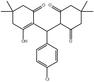 2-[(4-chlorophenyl)(2-hydroxy-4,4-dimethyl-6-oxo-1-cyclohexen-1-yl)methyl]-5,5-dimethyl-1,3-cyclohexanedione 구조식 이미지