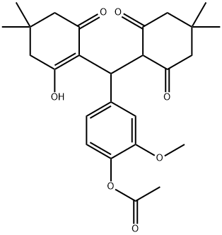 4-[(4,4-dimethyl-2,6-dioxocyclohexyl)(2-hydroxy-4,4-dimethyl-6-oxo-1-cyclohexen-1-yl)methyl]-2-methoxyphenyl acetate Structure