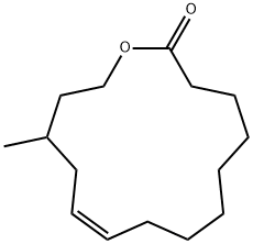 (10Z)-13-methyl-1-oxacyclopentadec-10-en-2-one Structure