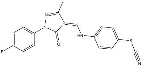 4-({[1-(4-fluorophenyl)-3-methyl-5-oxo-1,5-dihydro-4H-pyrazol-4-ylidene]methyl}amino)phenyl thiocyanate Structure
